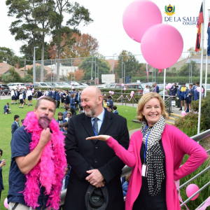 'shave dave' fundraising event. year 11 VCAL students at De La Salle college.