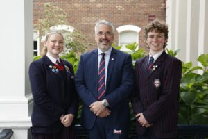 Head Of School Gerard Houlihan And Molly And Xavier, 2026 Cocaptains
